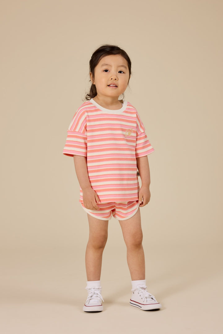Goldie + Ace Watermelon Stripe Shorts - Pink/Peach