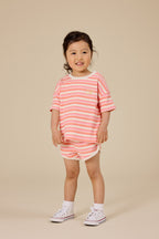 Goldie + Ace Watermelon Stripe Shorts - Pink/Peach