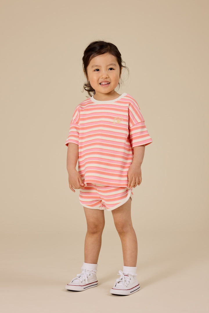Goldie + Ace Watermelon Stripe Shorts - Pink/Peach
