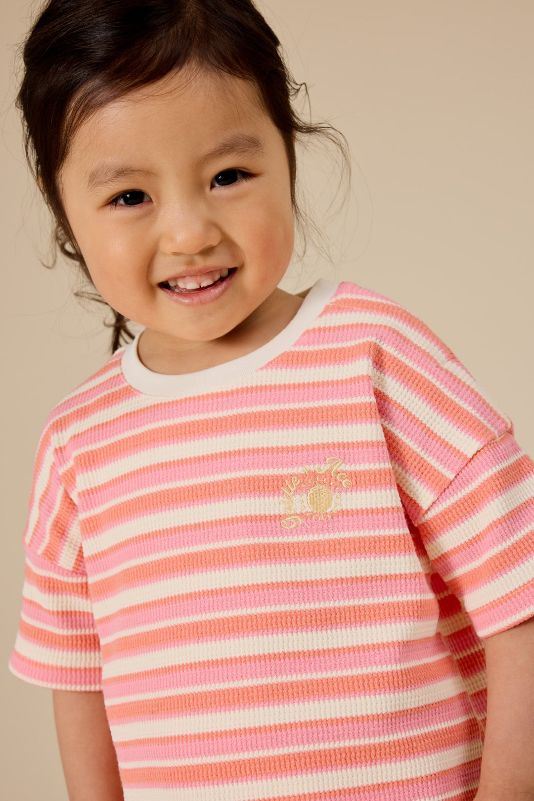 Goldie + Ace Watermelon Stripe T-Shirt - Pink/Peach