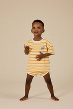 Goldie + Ace Sunshine Stripe Shorts - Lemon/Golden