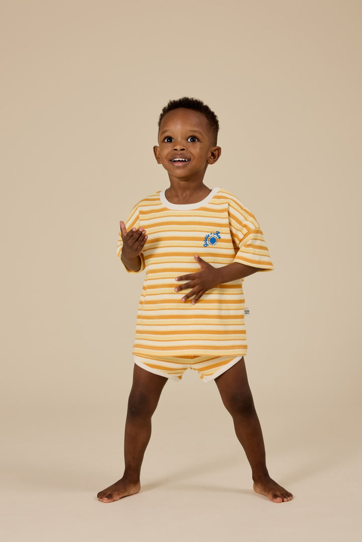 Goldie + Ace Sunshine Stripe Shorts - Lemon/Golden