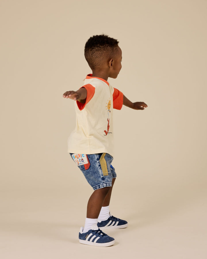 Goldie + Ace Hop Skip Jump T-Shirt - Vanilla/Apple Red
