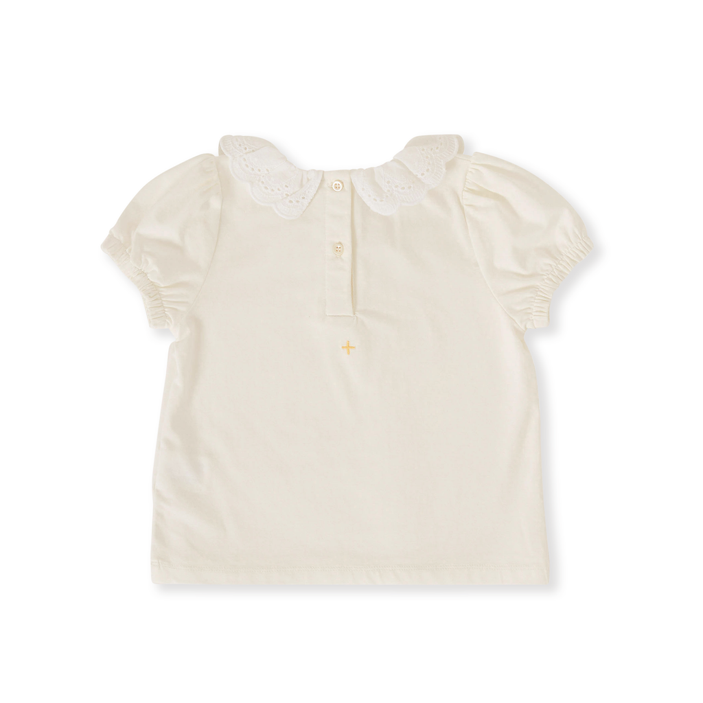 Laura Puff Sleeve Collar Top - White