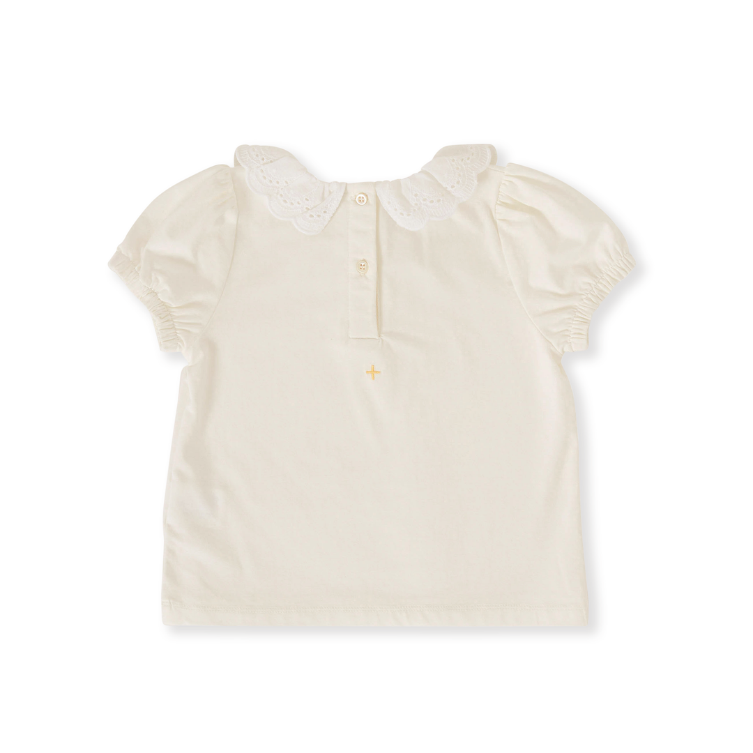 Goldie + Ace Laura Puff Sleeve Collar Top - White