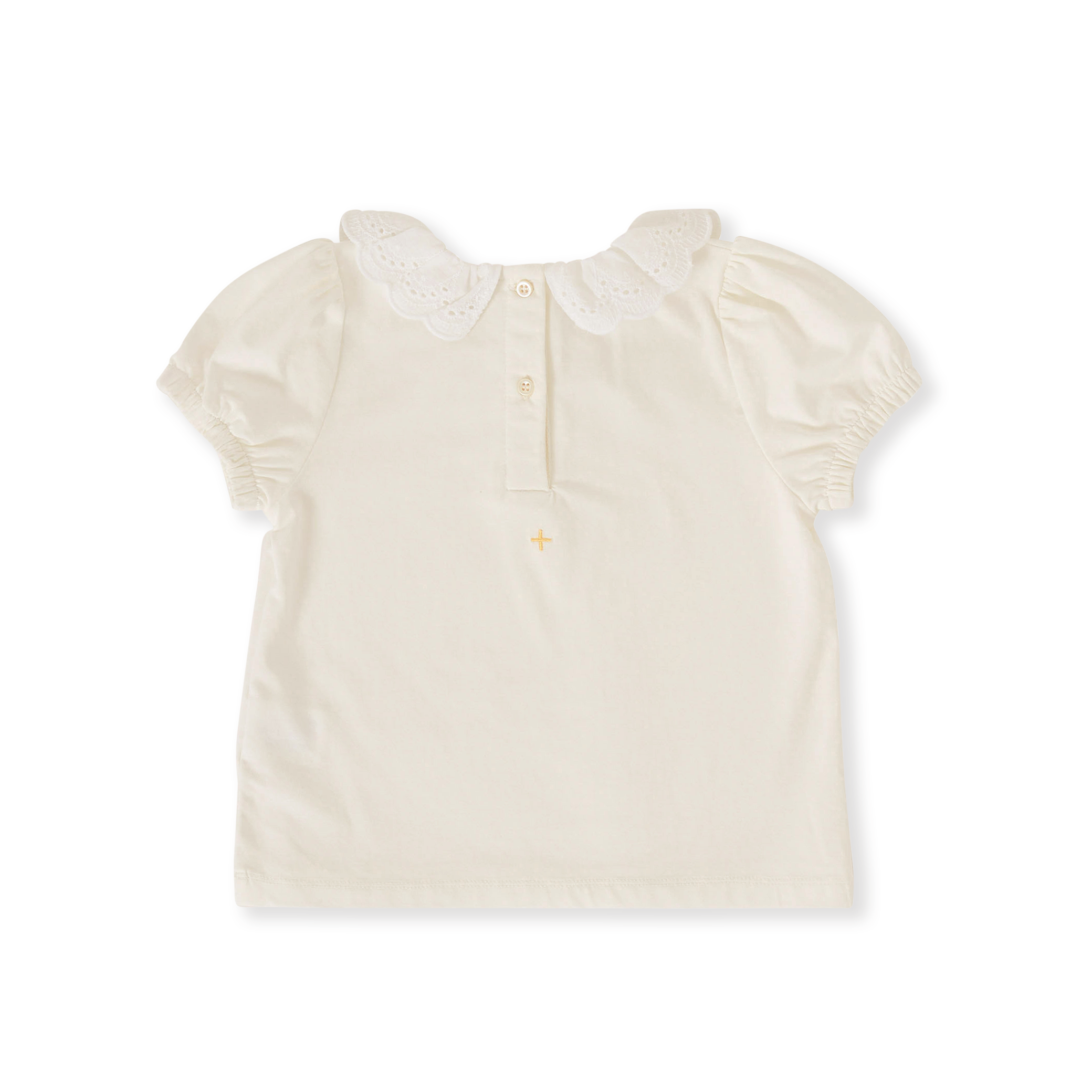 Laura Puff Sleeve Collar Top - White