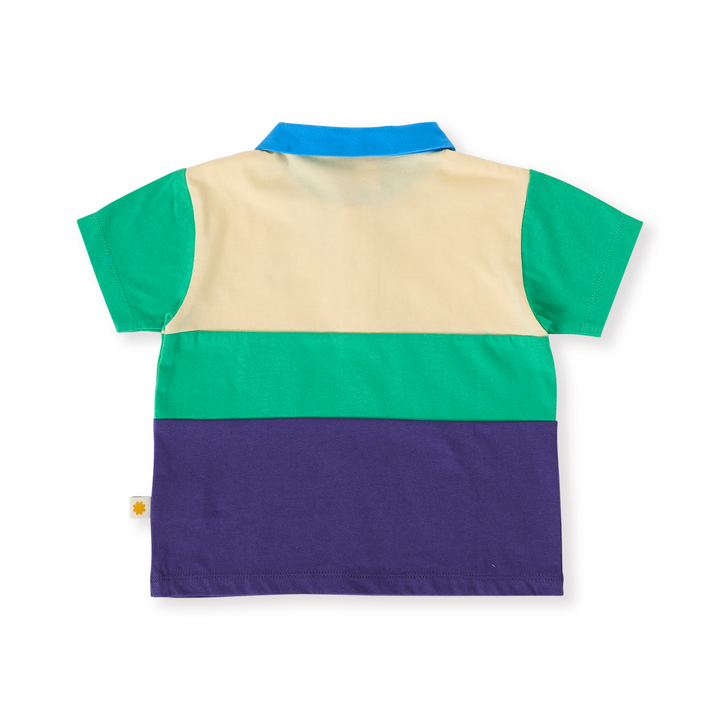 Goldie + Ace Lewis Colour Block Polo Shirt - Forest/Navy