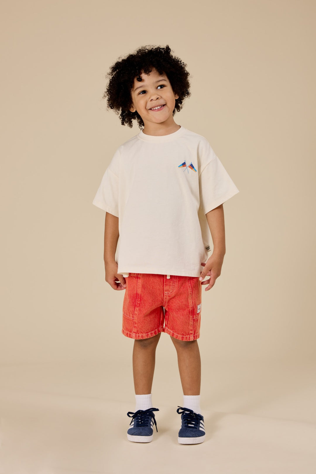 Goldie + Ace Noah Denim Pocket Shorts - Apple Red