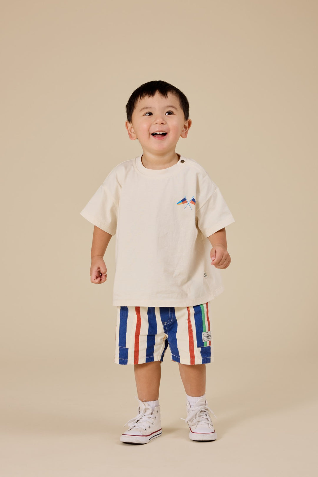 Goldie + Ace Noah Denim Pocket Shorts - 90'S Bold Stripe