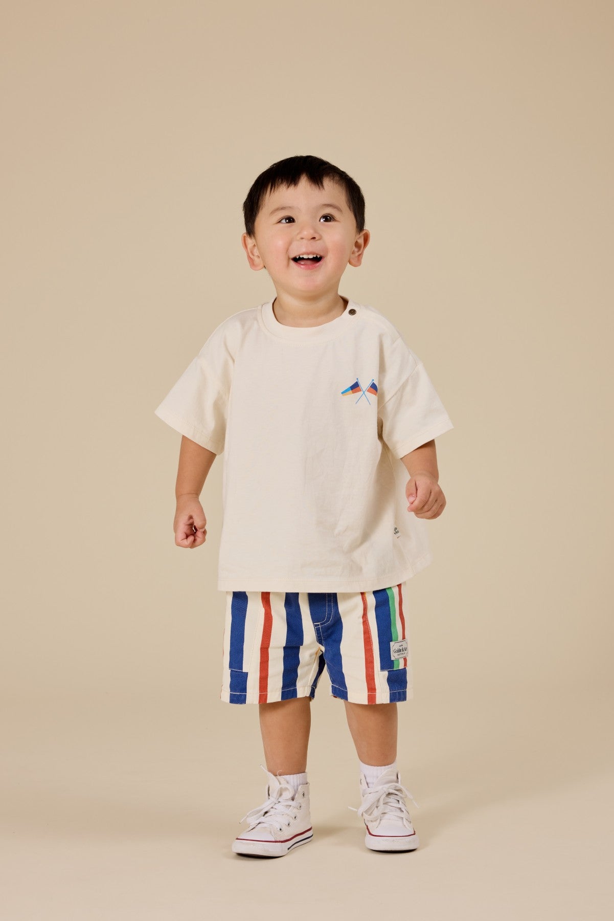 Goldie + Ace Noah Denim Pocket Shorts - 90'S Bold Stripe