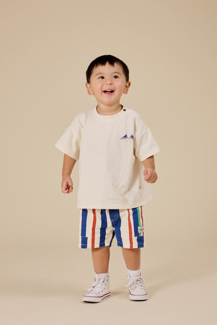 Goldie + Ace Noah Denim Pocket Shorts - 90'S Bold Stripe
