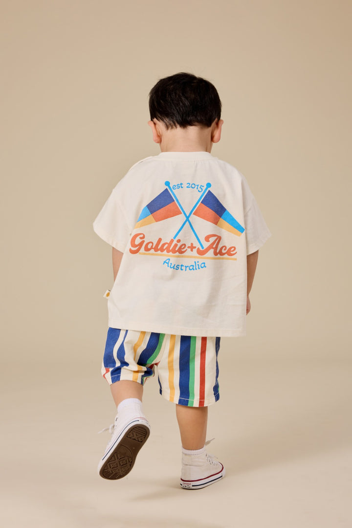Goldie + Ace Noah Denim Pocket Shorts - 90'S Bold Stripe