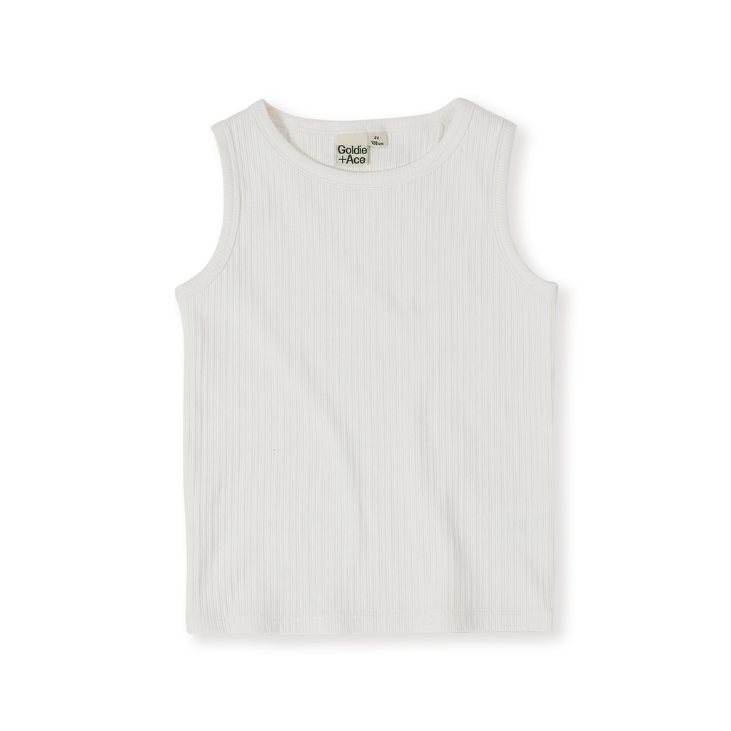 Goldie + Ace Rib Tank - White