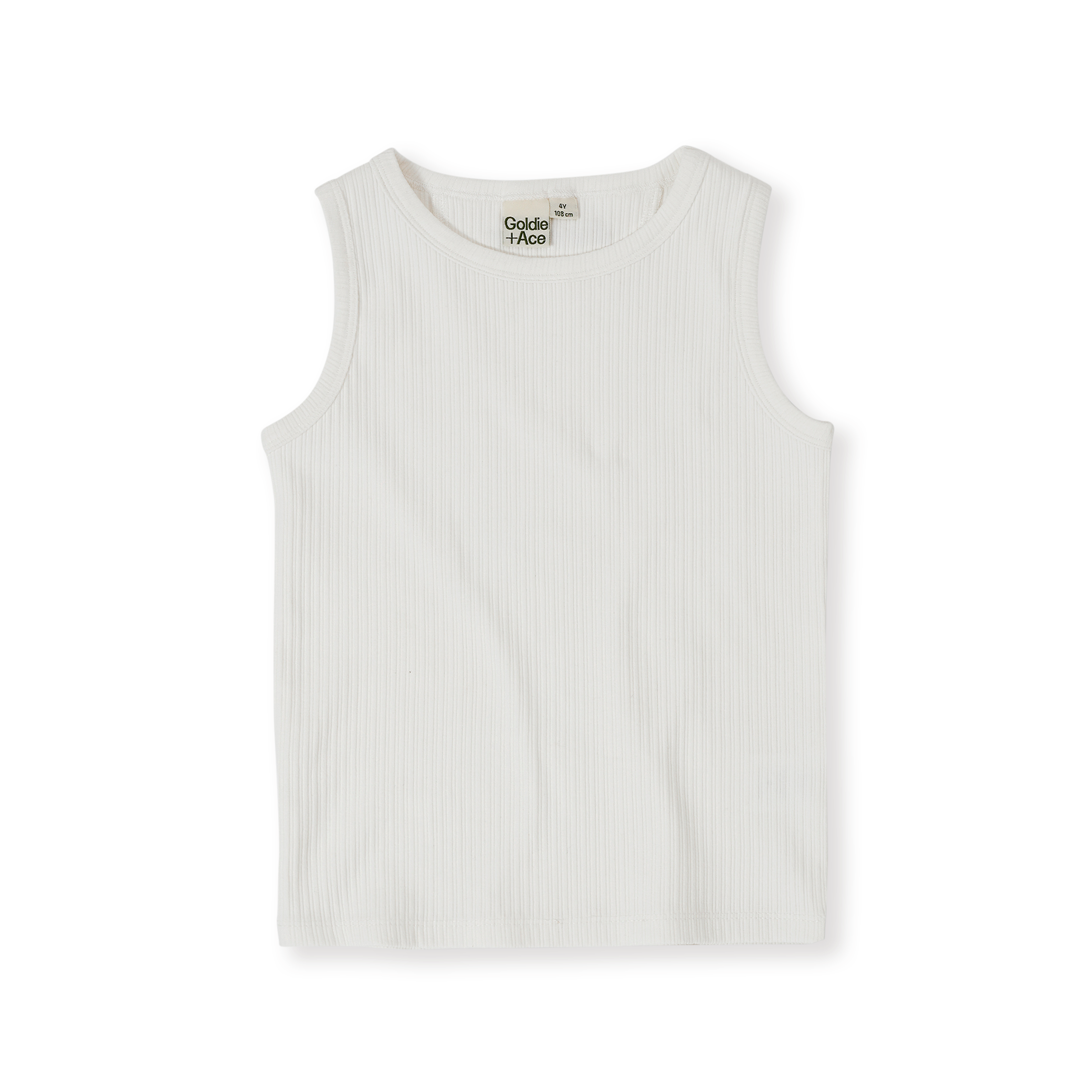 Goldie + Ace Rib Tank - White