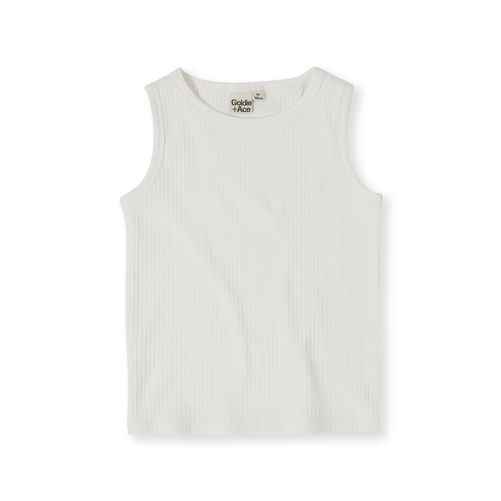Goldie + Ace Rib Tank - White