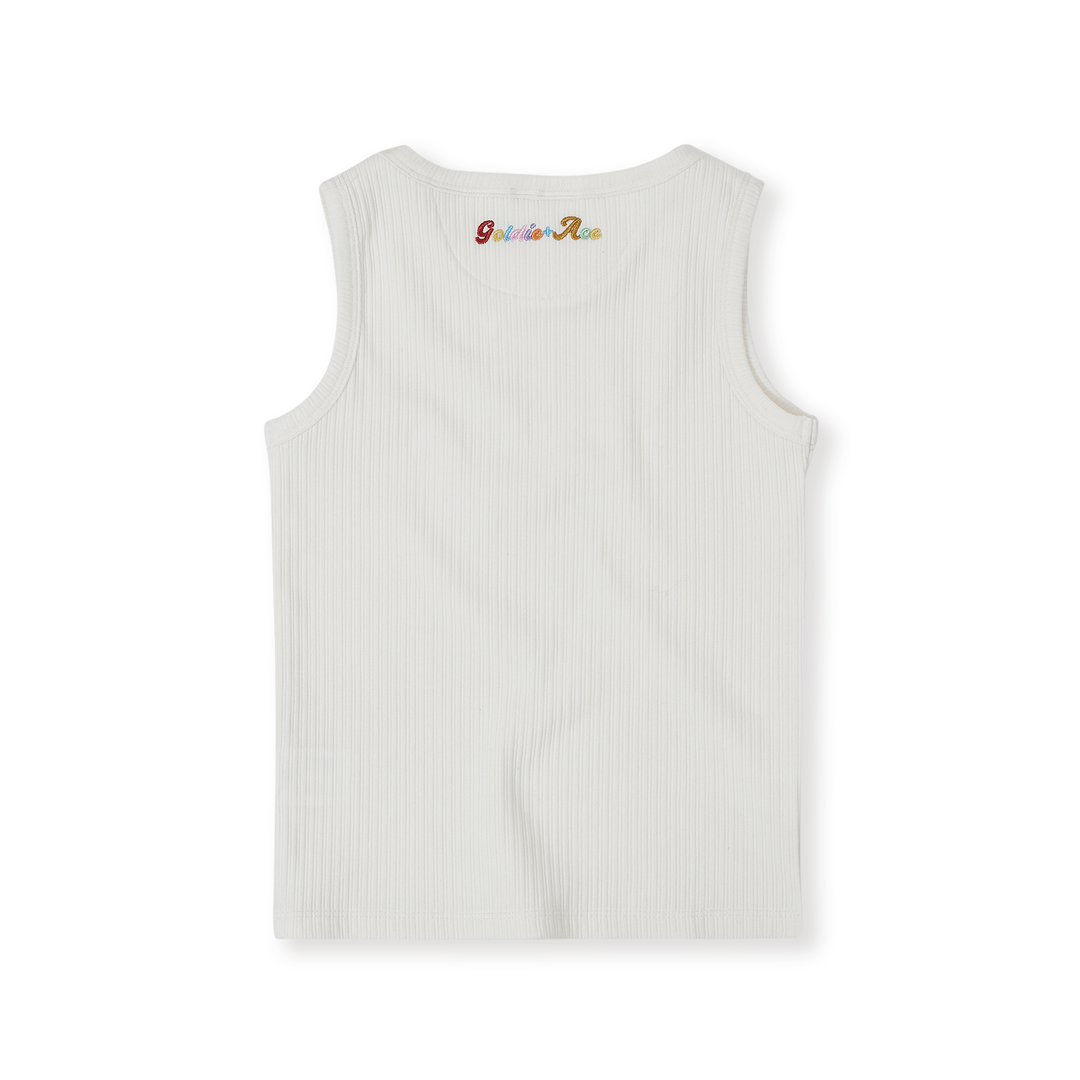 Goldie + Ace Rib Tank - White