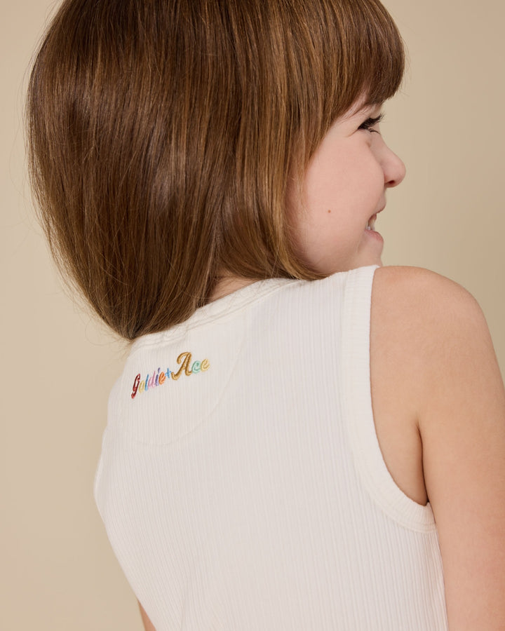 Goldie + Ace Rib Tank - White