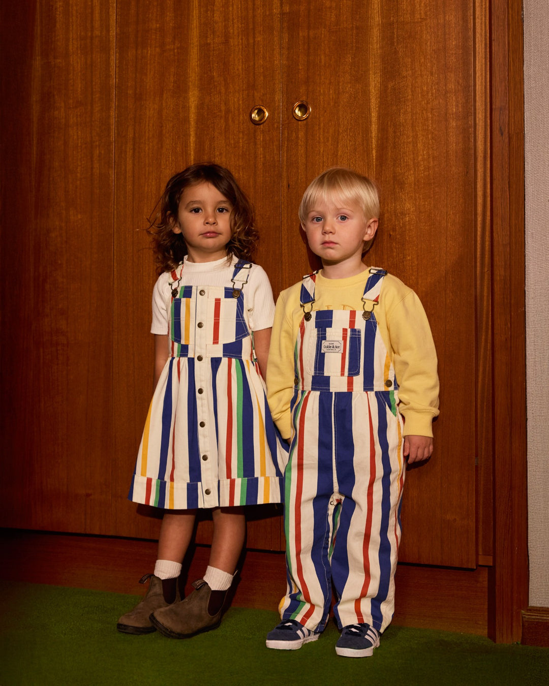 Goldie + Ace  Austin Denim Overalls - 90'S Bold Stripe