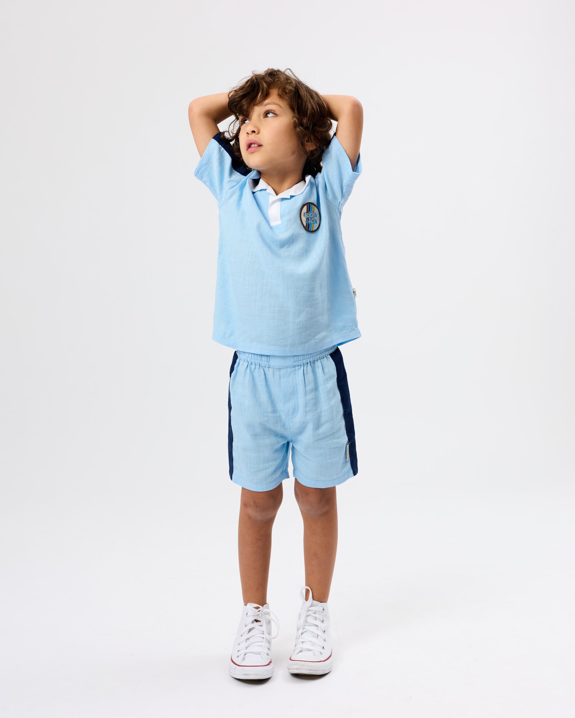 Panel Linen Blend Shorts