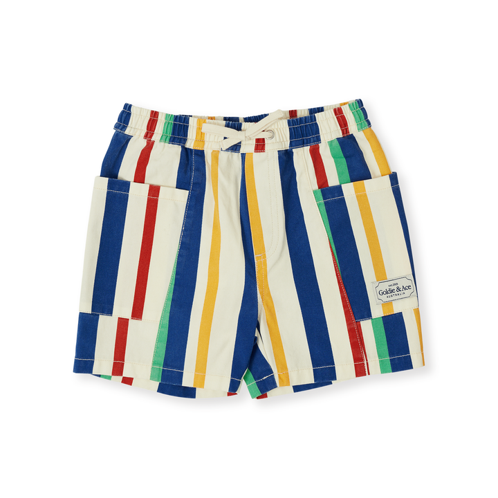 Goldie + Ace Noah Denim Pocket Shorts - 90'S Bold Stripe