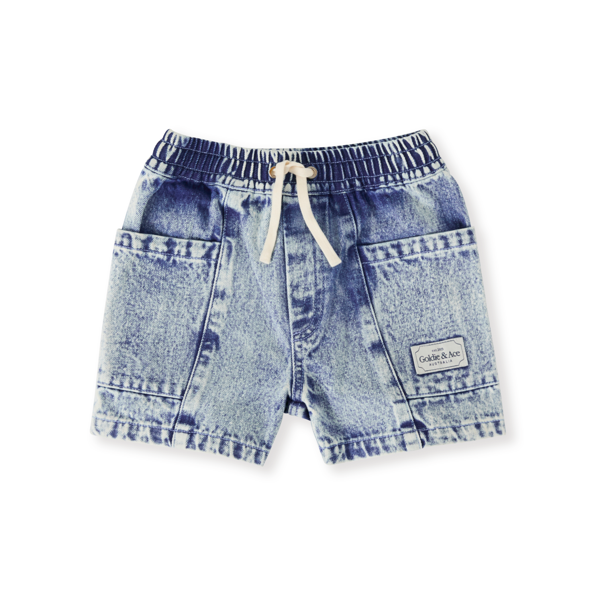 Goldie + Ace Noah Denim Pocket Shorts - Light Denim
