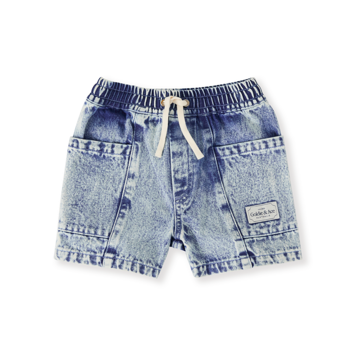 Goldie + Ace Noah Denim Pocket Shorts - Light Denim