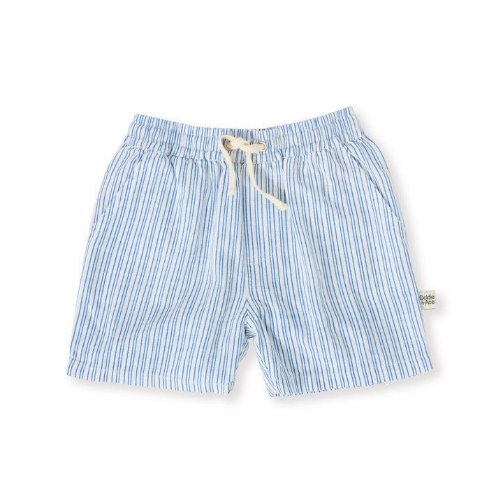 Goldie + Ace Sailor Stripe Noah Shorts - Ocean/Ivory