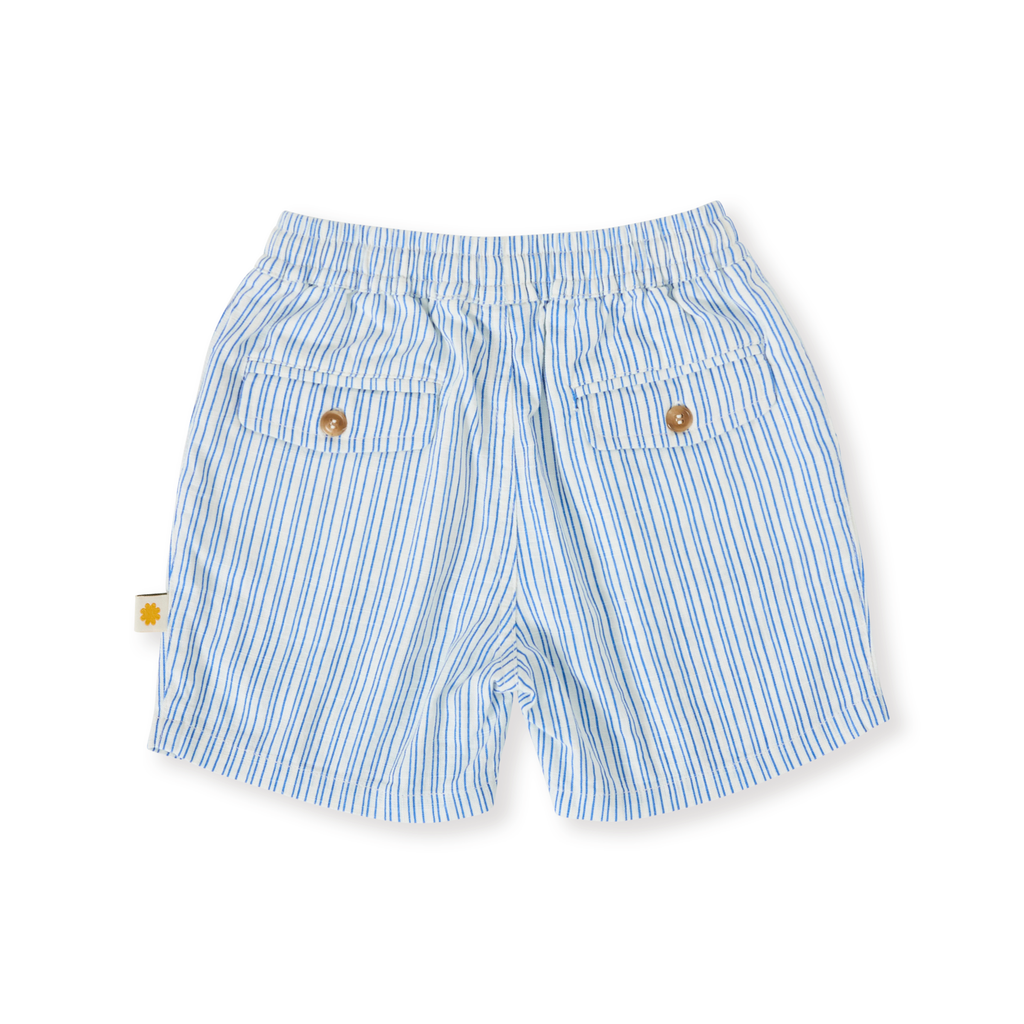 Goldie + Ace Sailor Stripe Noah Shorts - Ocean/Ivory