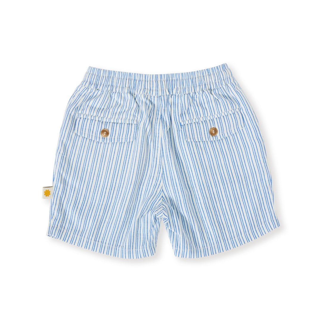 Goldie + Ace Sailor Stripe Noah Shorts - Ocean/Ivory
