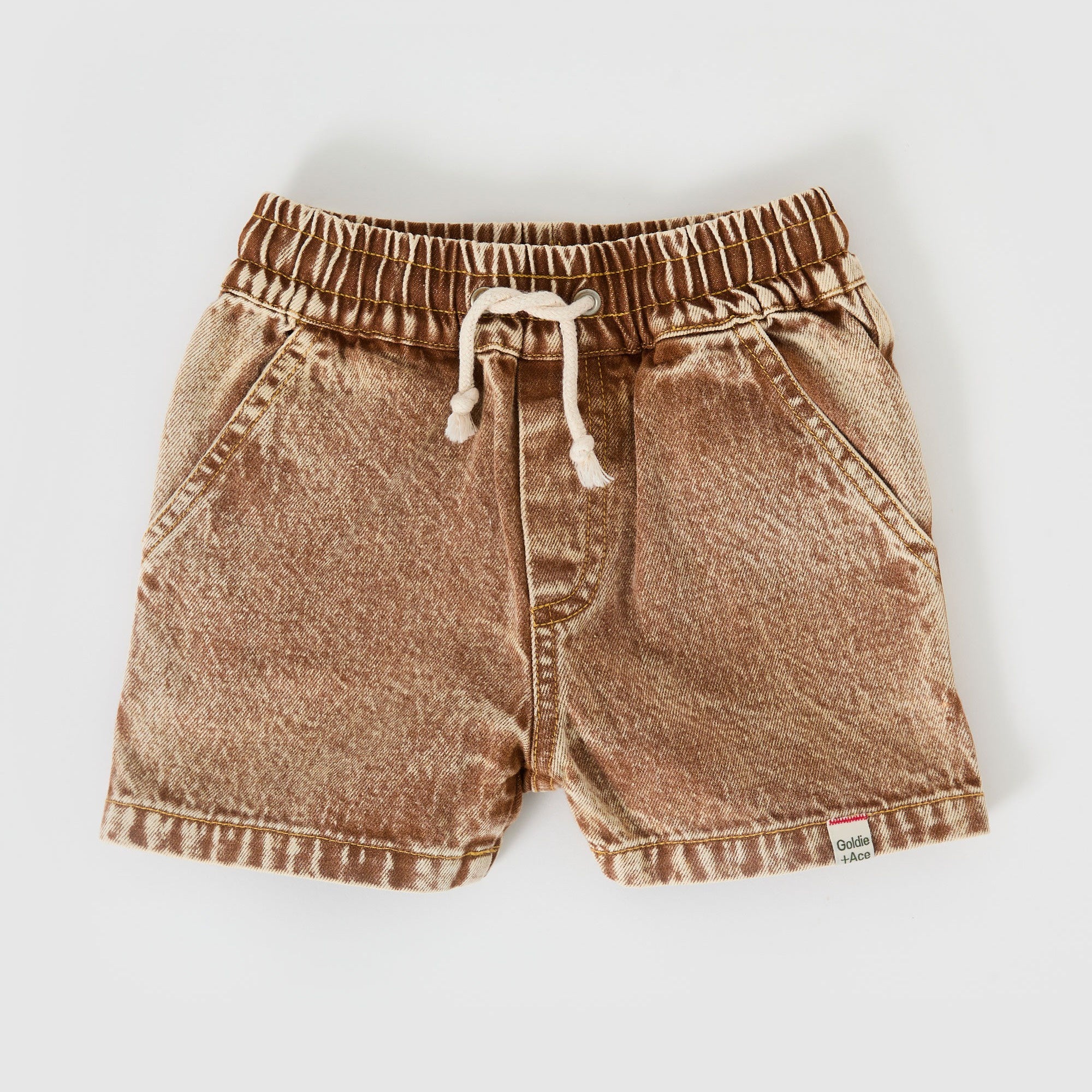 Goldie + Ace Noah Denim Shorts Brown