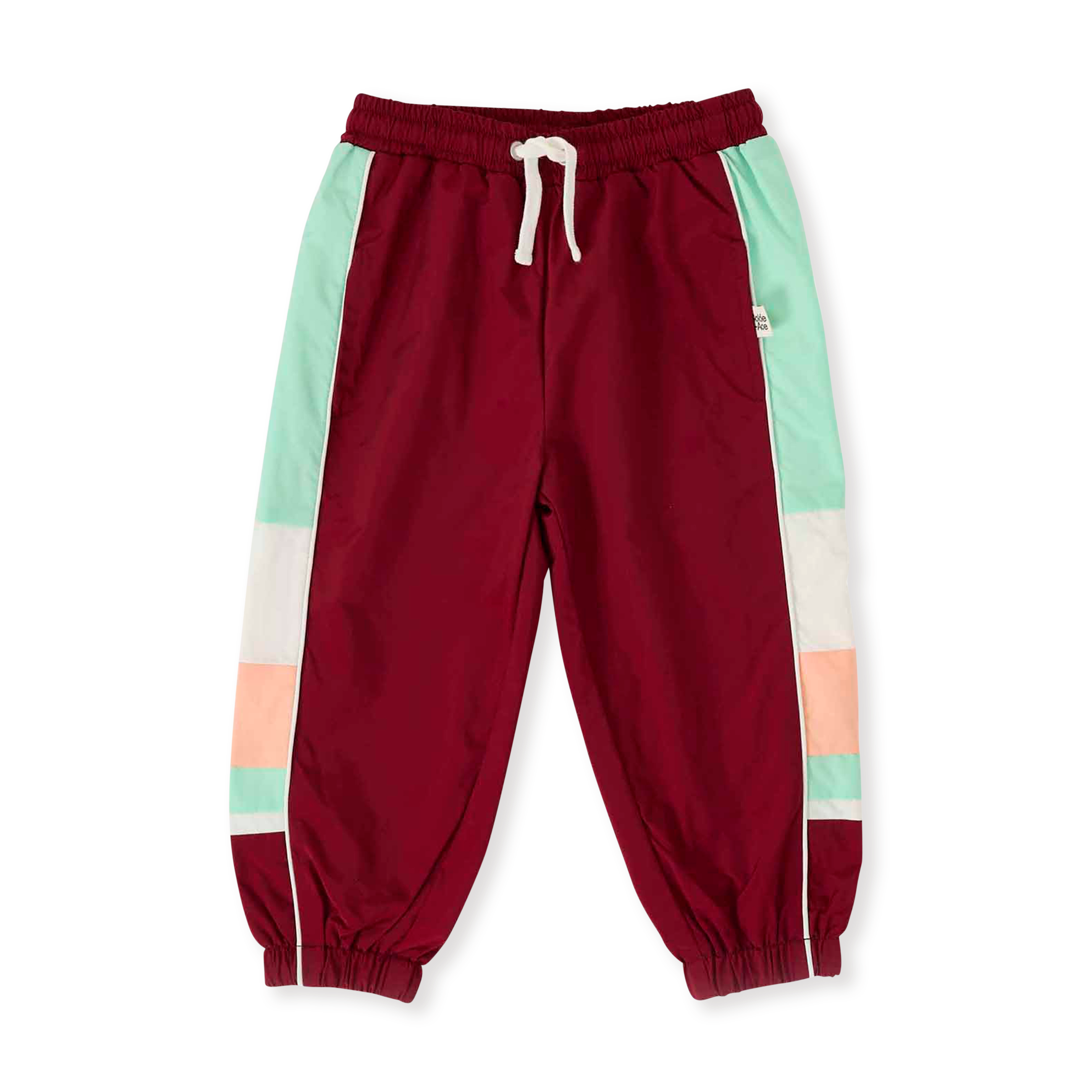 Goldie + Ace Retro Sporty Pants - Brick/Peapod