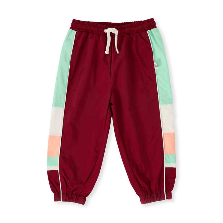 Goldie + Ace Retro Sporty Pants - Brick/Peapod