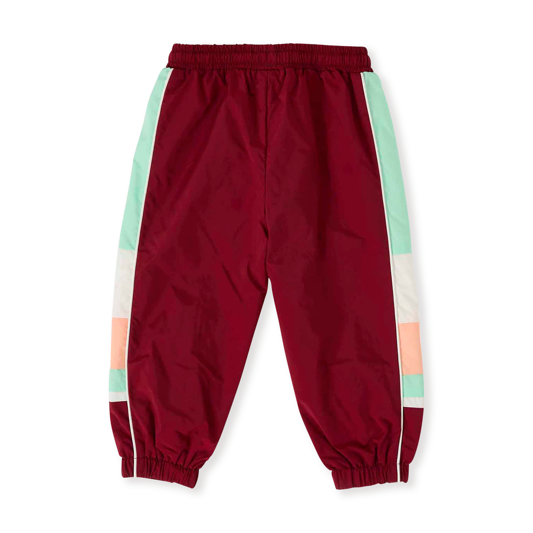 Goldie + Ace Retro Sporty Pants - Brick/Peapod