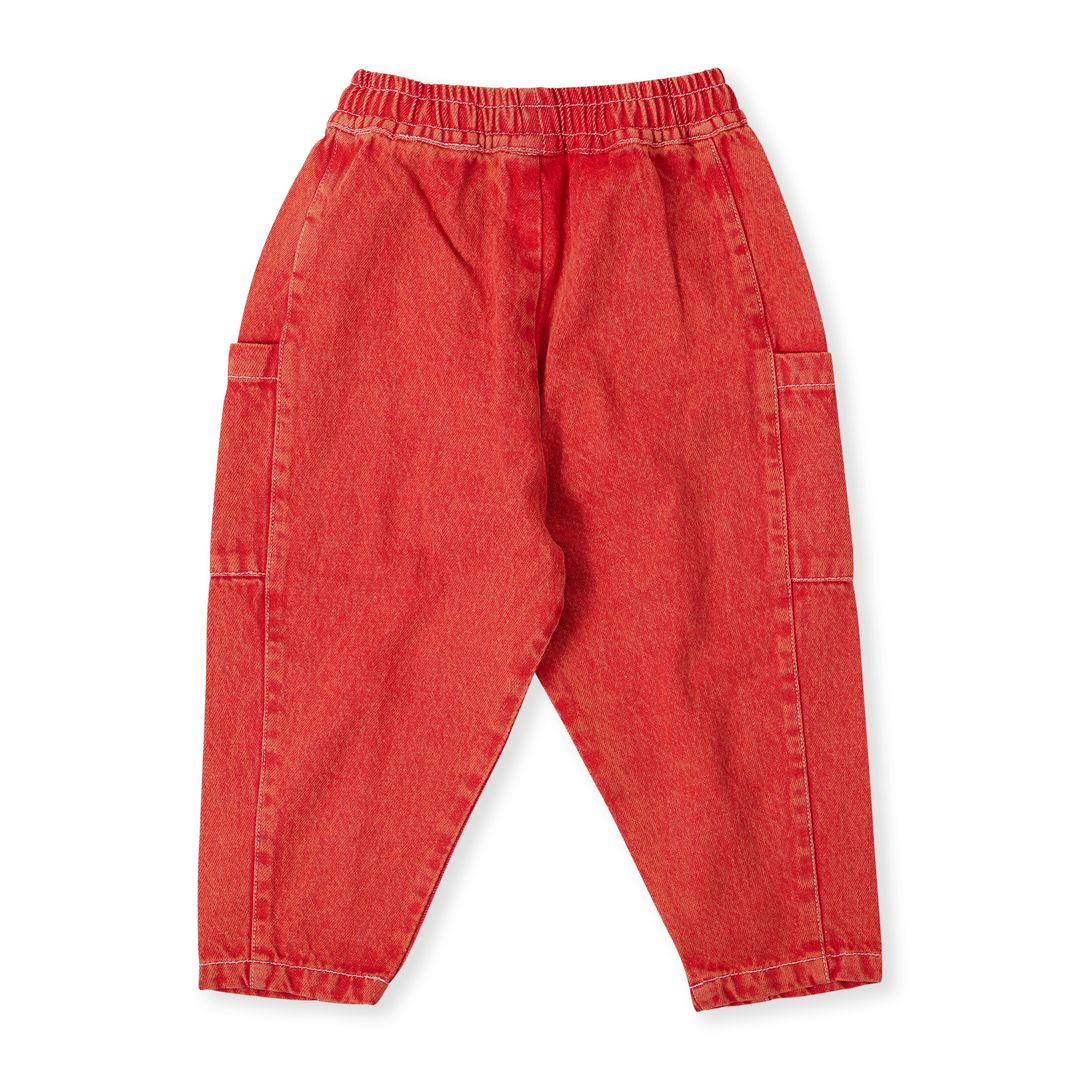 Goldie + Ace Kit Denim Pocket Pant - Apple Red