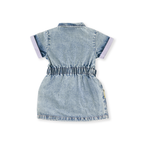 Pastel Pop Piper Denim Belted Dress - Light Denim
