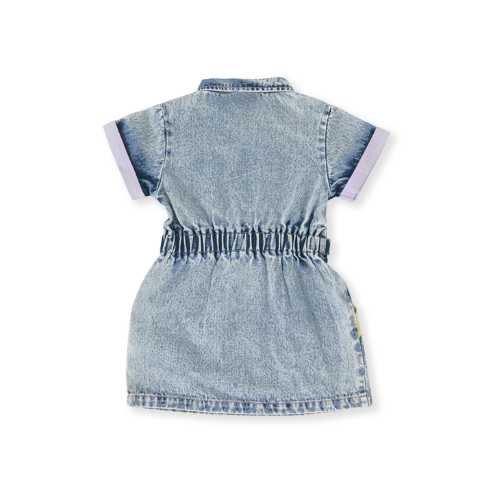Goldie + Ace Pastel Pop Piper Denim Belted Dress - Light Denim