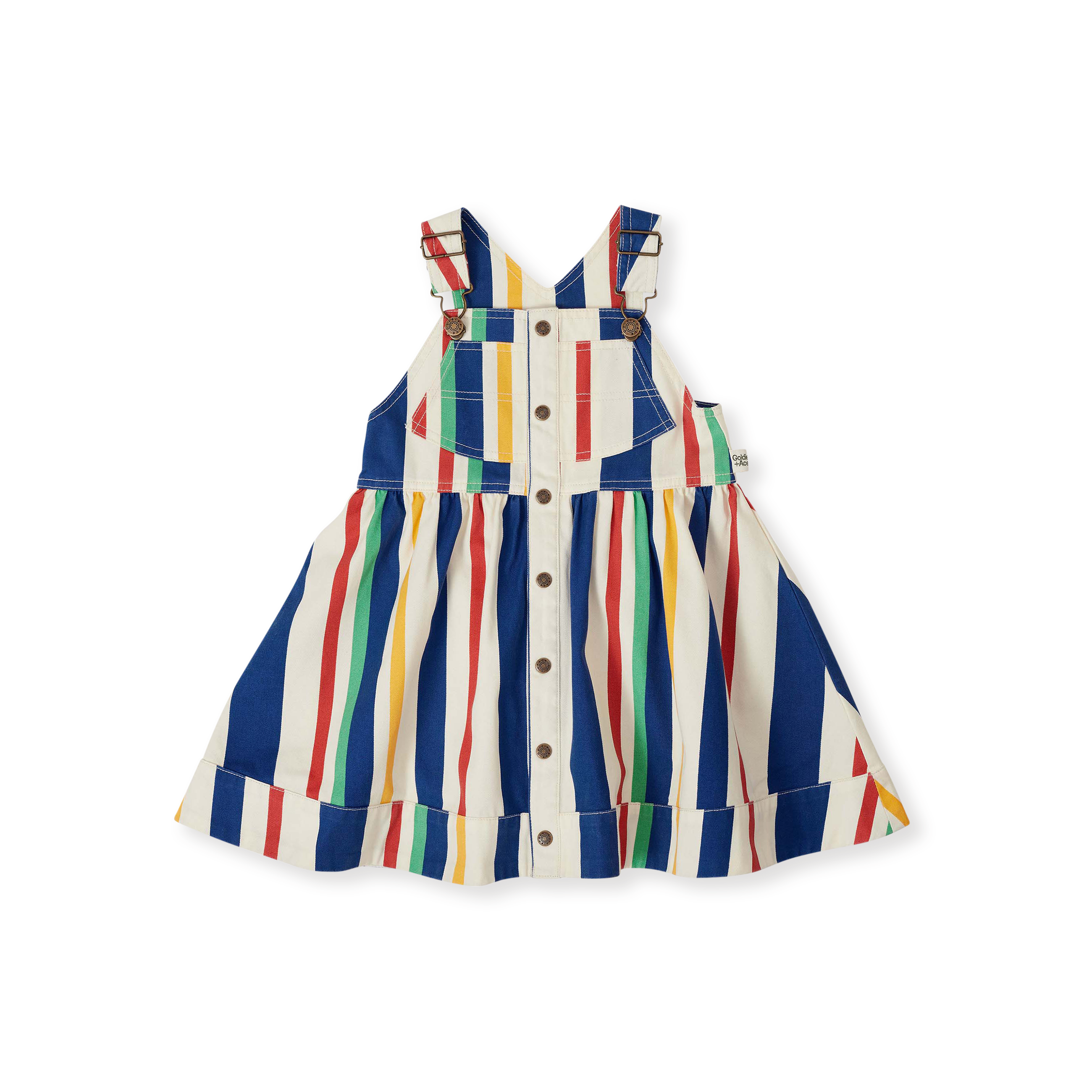 Goldie + Ace Heidi Denim Pinafore Dress - 90'S Bold Stripe