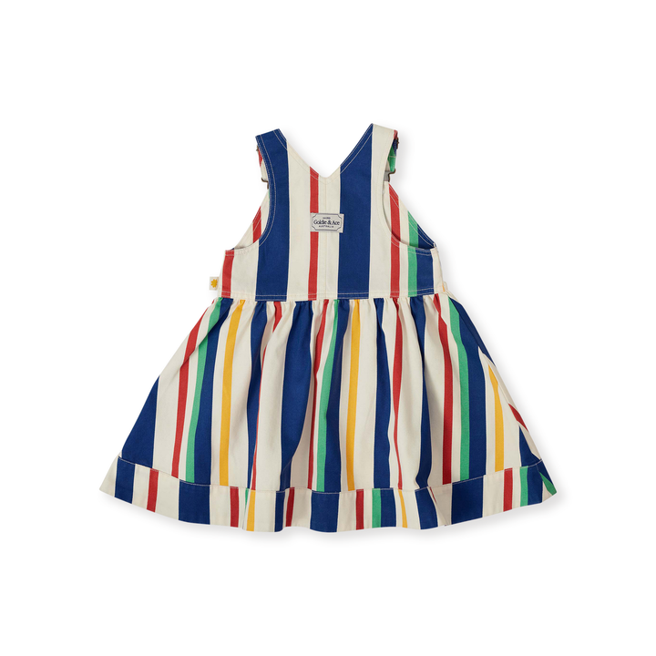 Goldie + Ace Heidi Denim Pinafore Dress - 90'S Bold Stripe