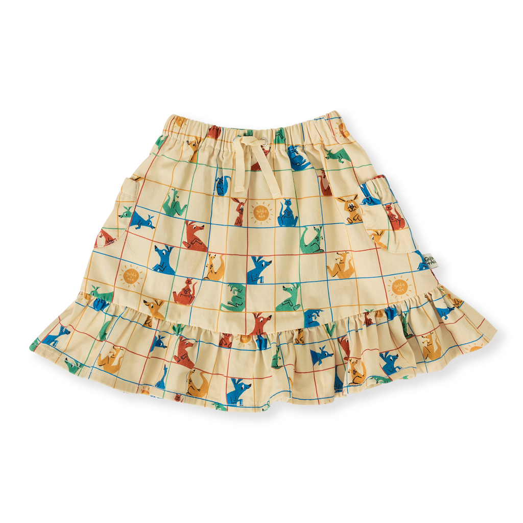 Hopscotch Maya Pocket Skirt - Vanilla/Primary