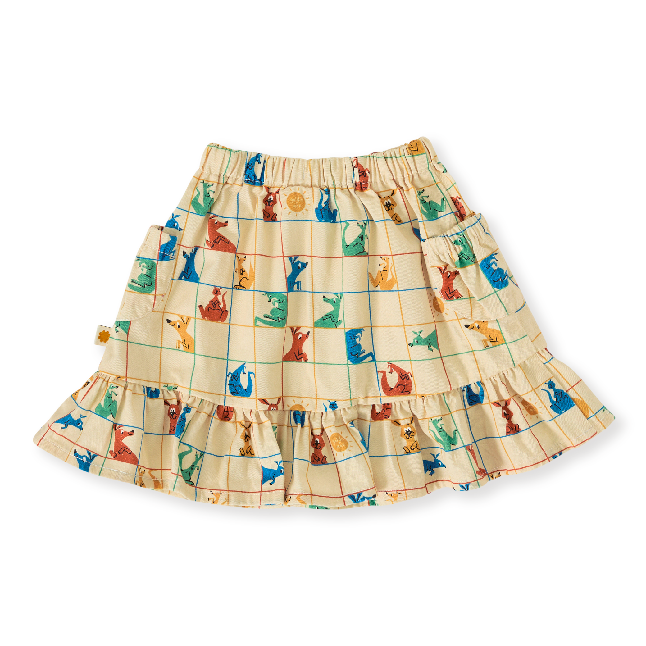 Hopscotch Maya Pocket Skirt - Vanilla/Primary