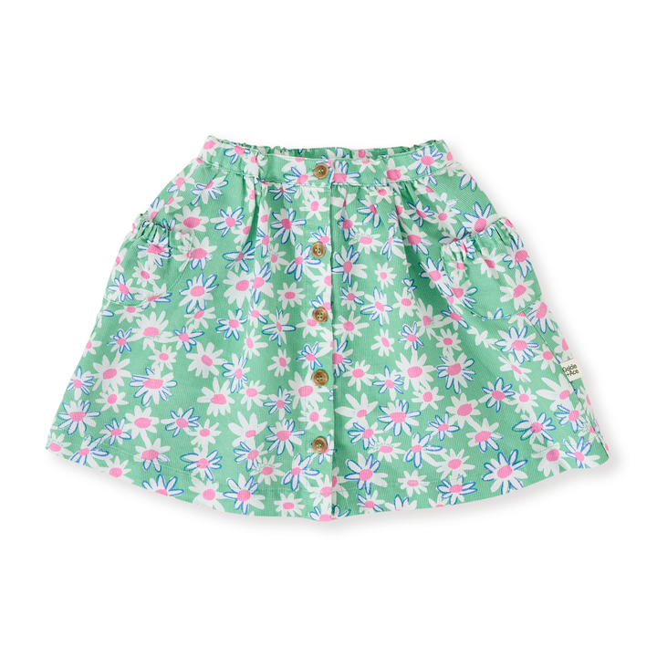 Goldie + Ace Daisy Patch Presley Pocket Skirt - Moss