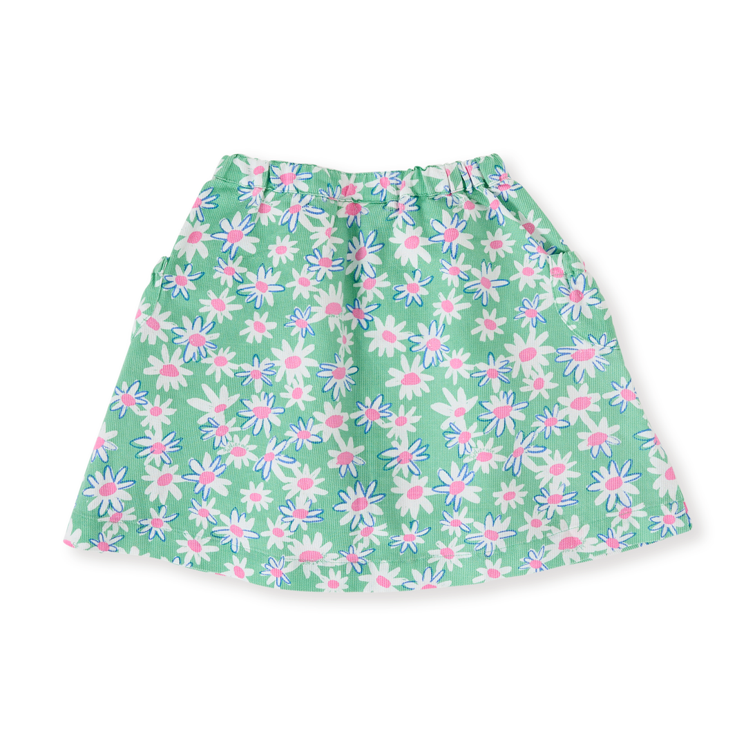 Goldie + Ace Daisy Patch Presley Pocket Skirt - Moss