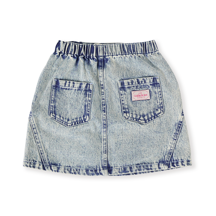 Goldie + Ace Esta A-Line Denim Skirt - Light Denim