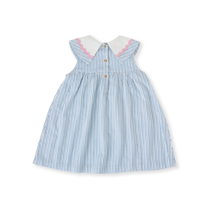 Goldie + Ace Sailor Stripe Lucy Collared Dress - Ocean/Ivory