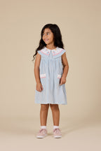 Goldie + Ace Sailor Stripe Lucy Collared Dress - Ocean/Ivory