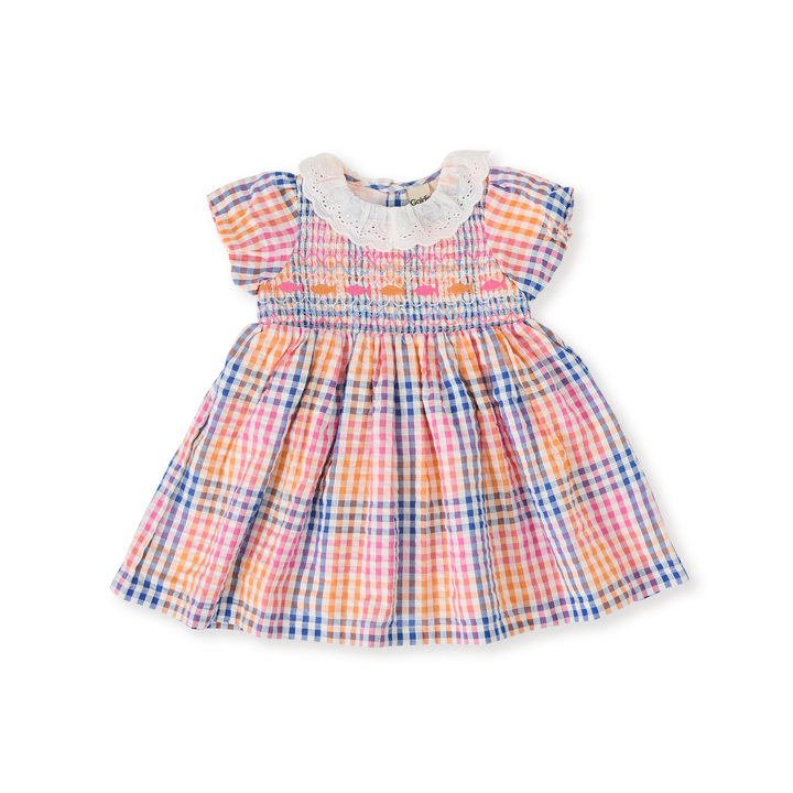 Goldie + Ace Rainbow Gingham Flo Smocked Dress - Multi