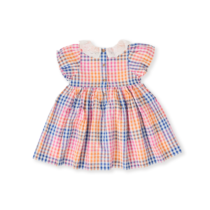 Goldie + Ace Rainbow Gingham Flo Smocked Dress - Multi
