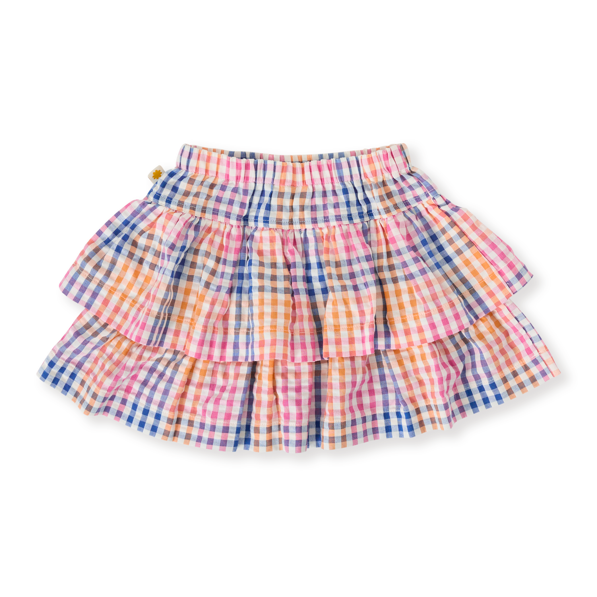 Goldie + Ace Rainbow Gingham Ria Ruffle Skirt - Multi