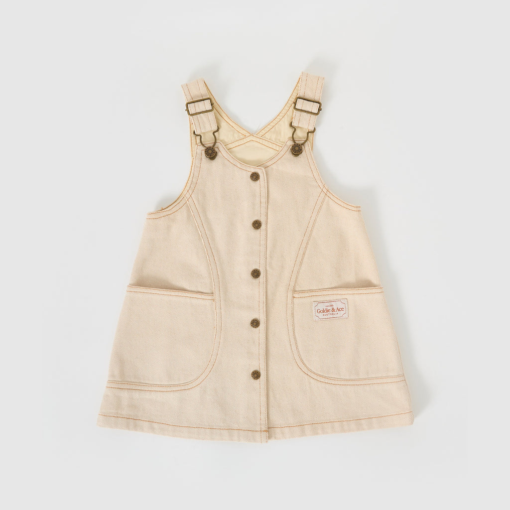Goldie + Ace Penelope Pinafore Pocket Dress Oat