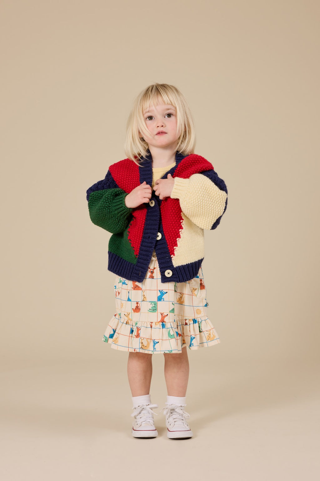 Colour Block Knit Cardigan - Multi